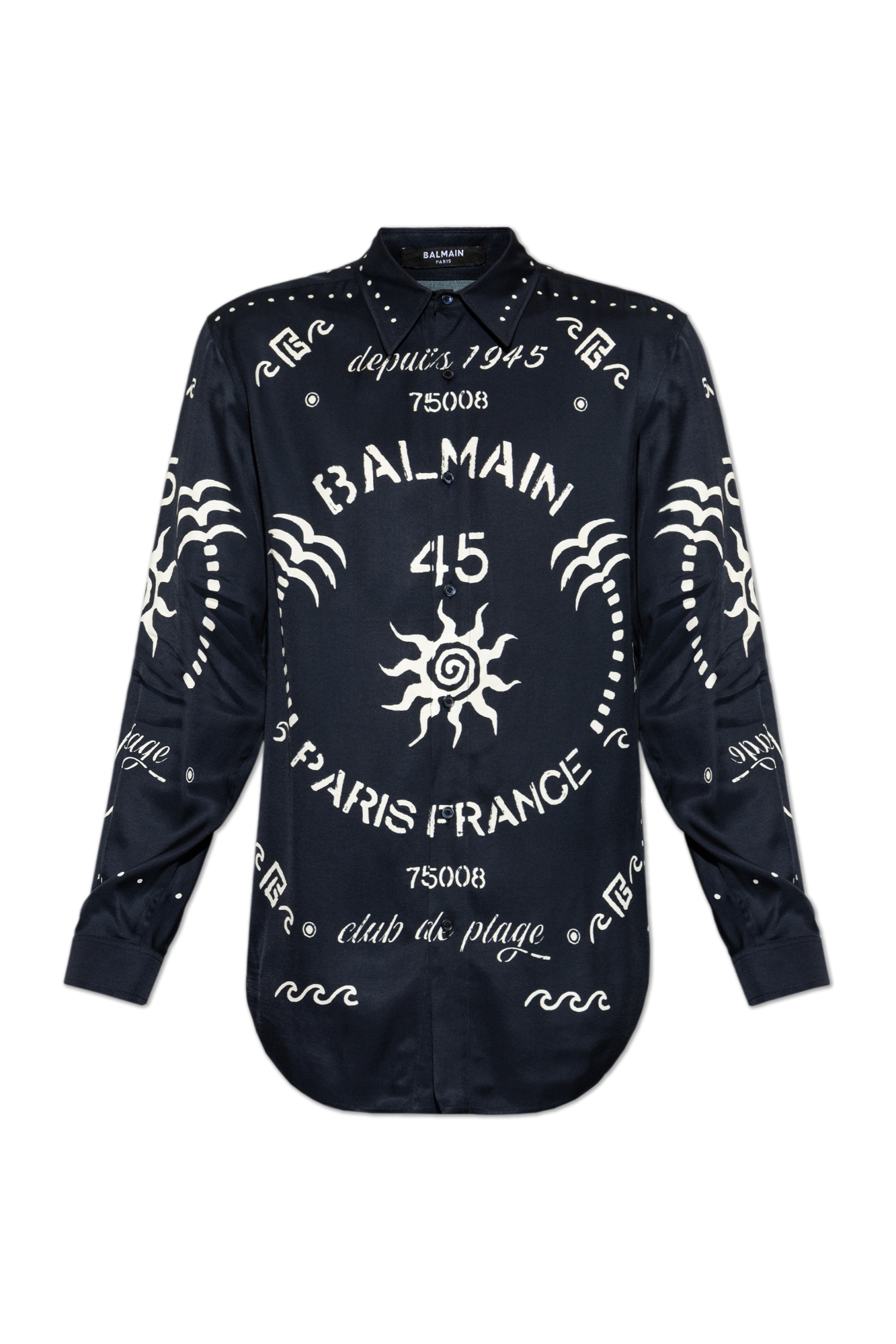 Navy blue Printed shirt Balmain - Vitkac AS